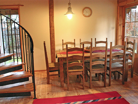 wildwood log cabin dining room